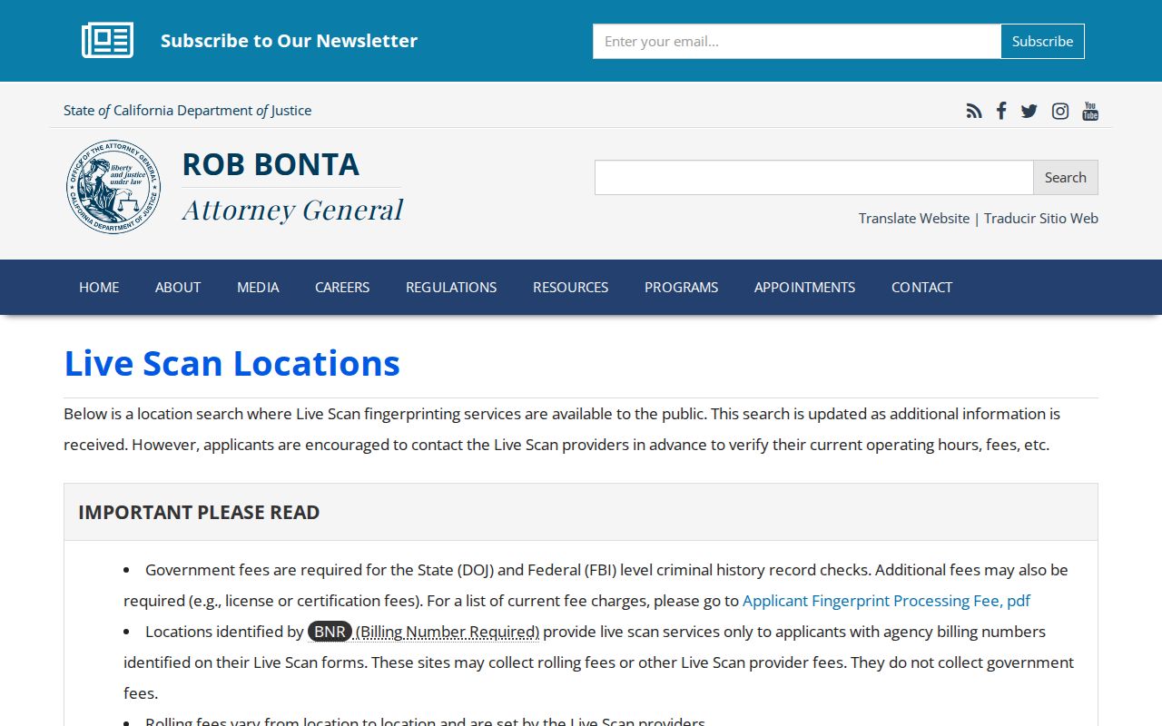 Live Scan locations for El Dorado County criminal history