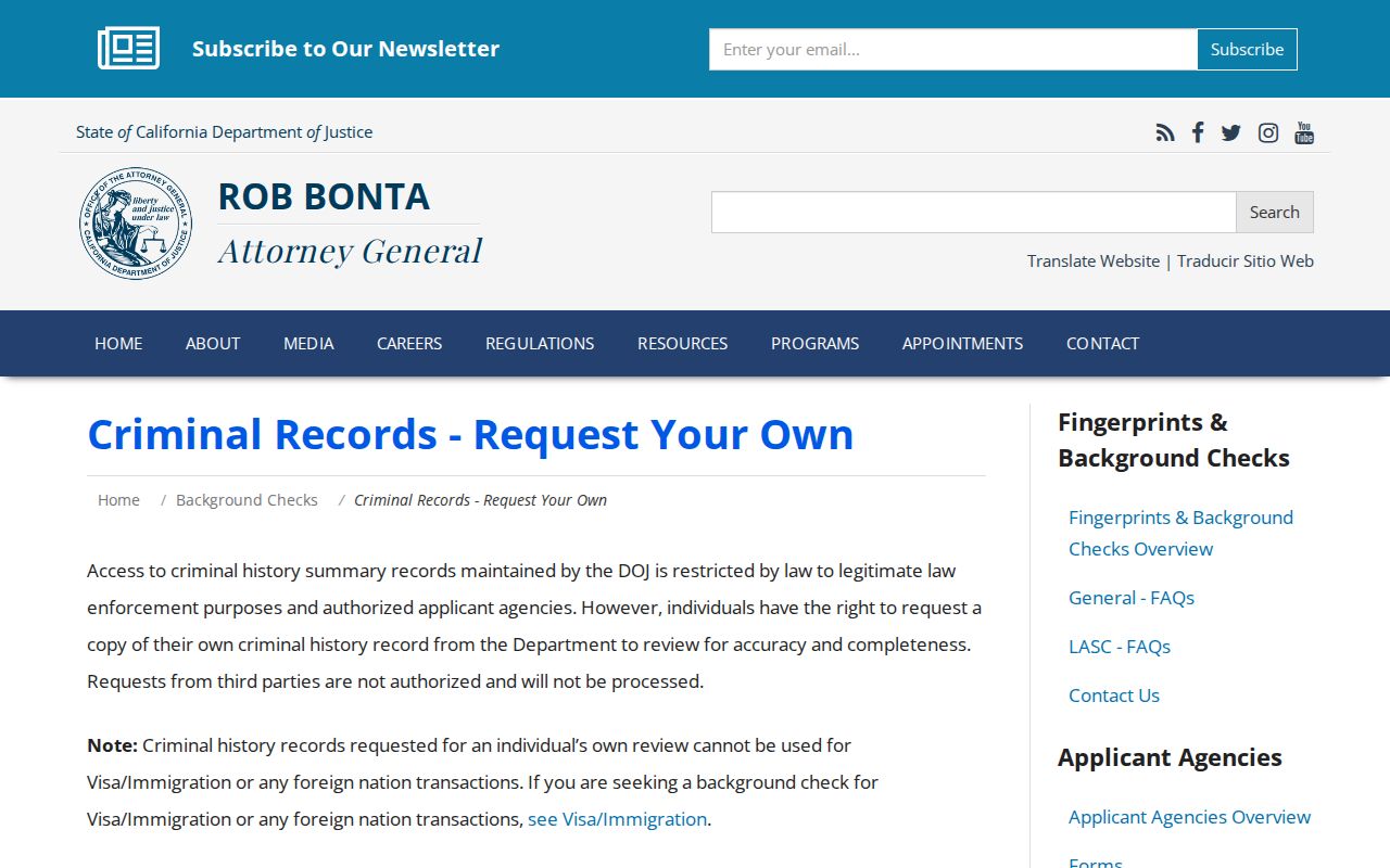 California DOJ El Dorado County criminal history record review